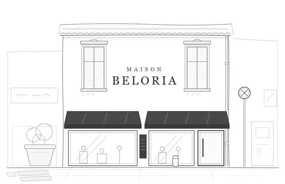 Croquis de la façade de la Maison Beloria à Montfavet